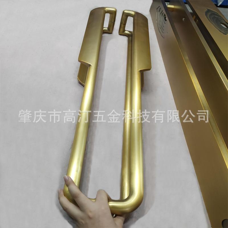 高汀五金设计师雕刻仿铜LIG酒店玻展览馆会展璃门古木款门大门拉