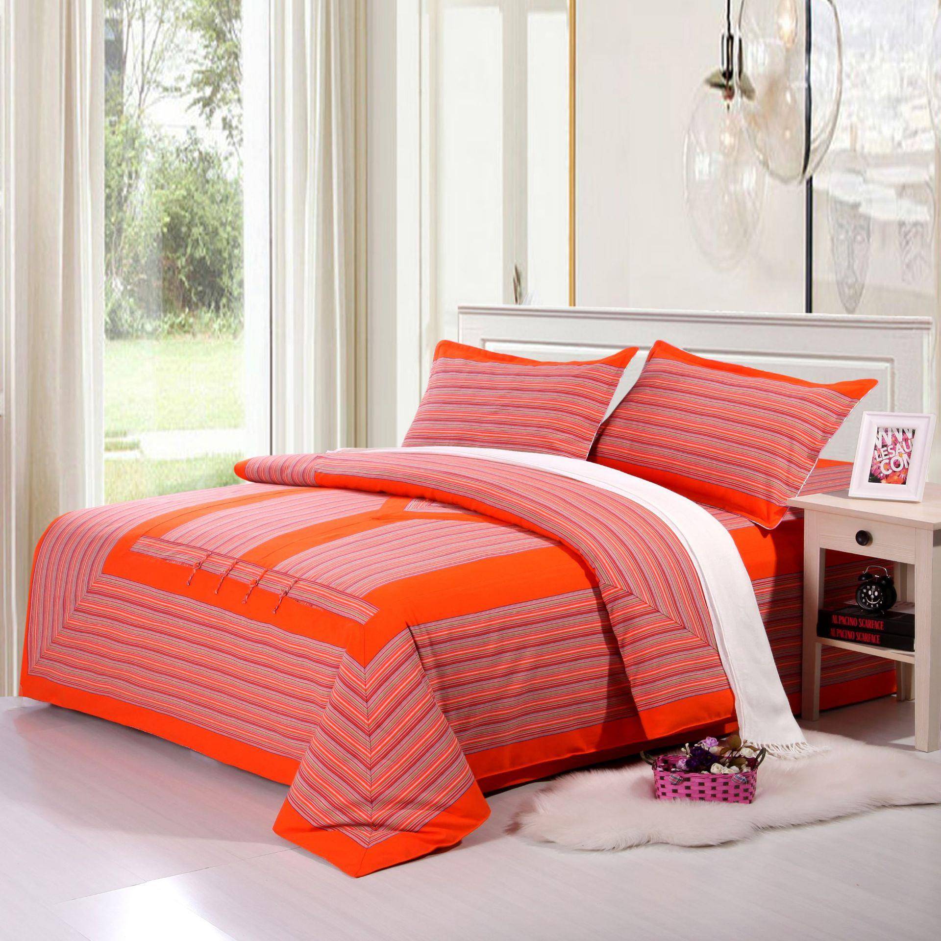 厂家老粗布床上用品双人床品四套件单枕床套被套81.FUE米床