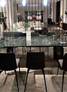 大花绿意意大利进口环式XMC6349极简奢轻餐桌保E0级72cm高36mm厚