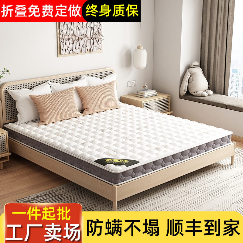 家用可折叠加硬椰宗床垫1.8米棕垫出租房双人棕榈乳胶椰棕床垫