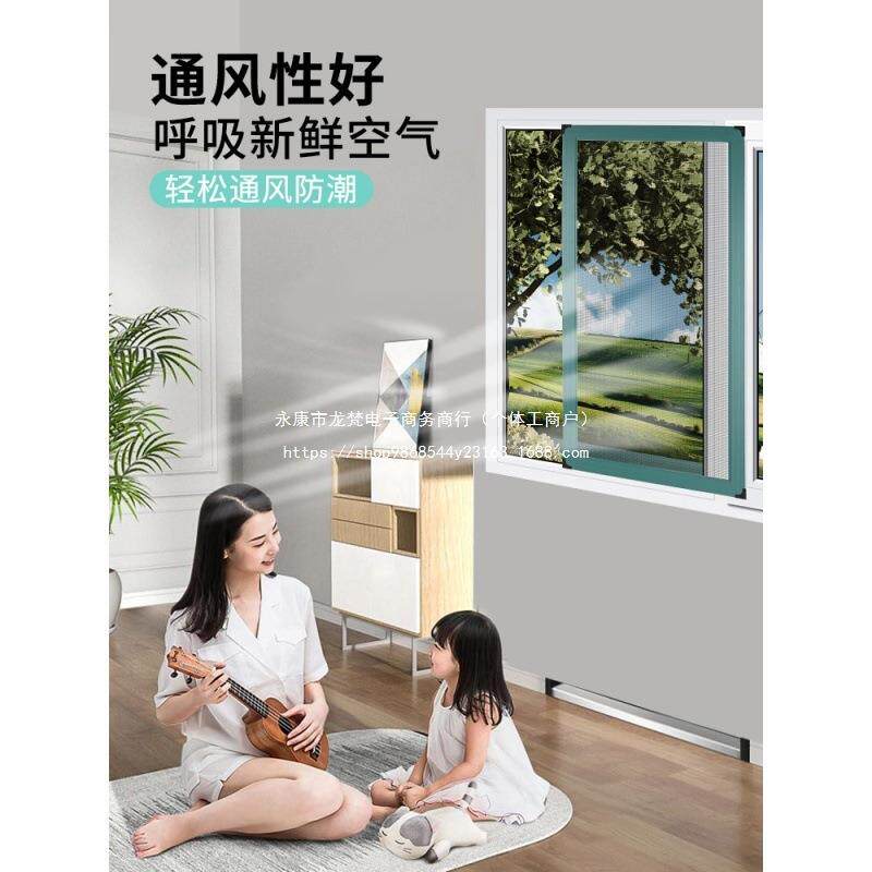 窗纱窗推网拉式户防户塑钢自装蚊虫框架铝合金窗沙平移YBZ可不锈