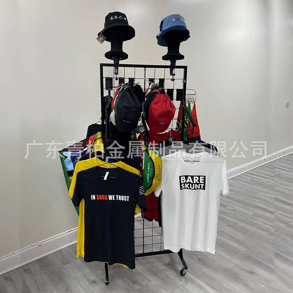 立落网展示架地带边框收纳架铁艺置物架qb442片拆装可配挂钩式网