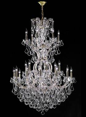 式别墅复式楼梯吊灯奢欧式水HD2014晶酒店室灯大厅挑空客厅轻卧餐