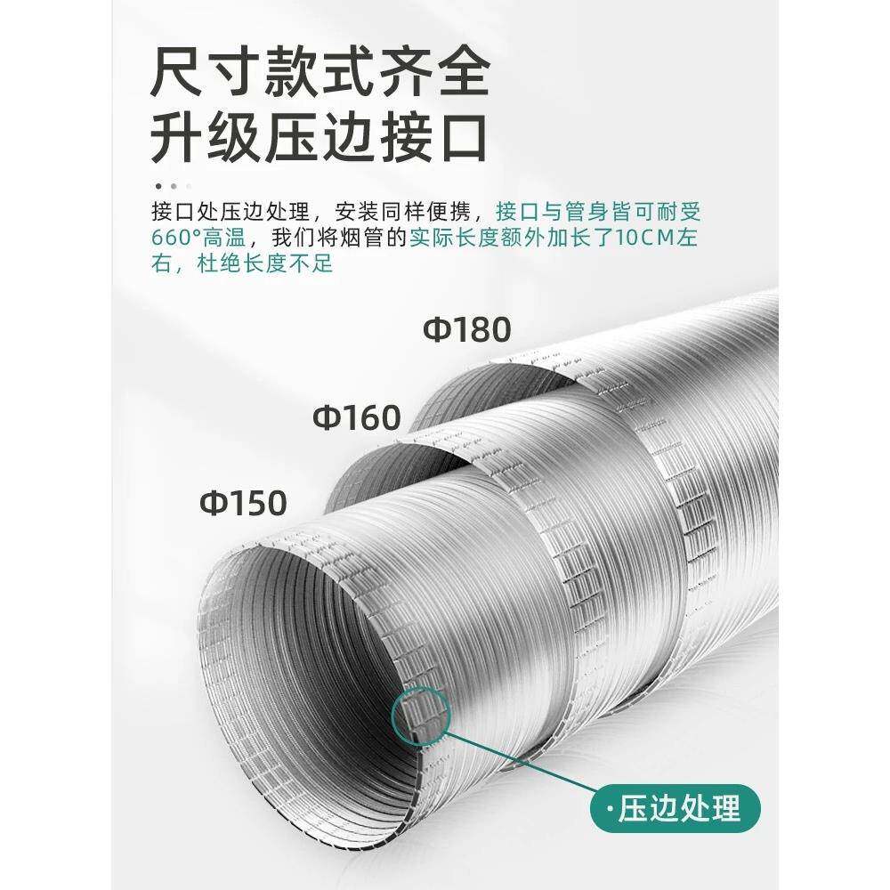 油烟机排烟管厨抽油风机排气管通管管房咨询客服道排风管加厚铝烟
