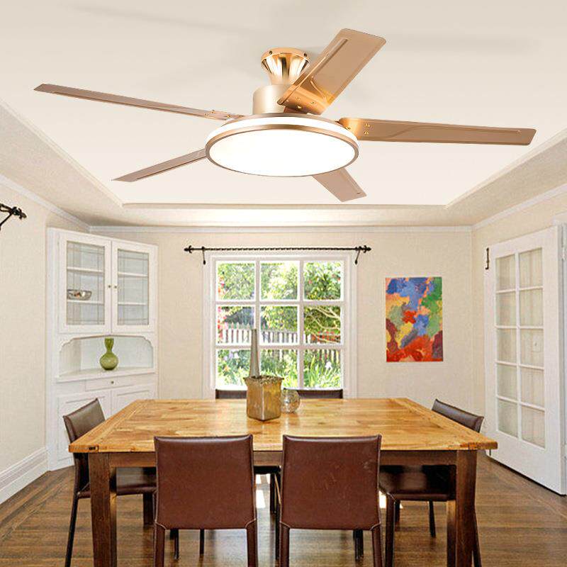 2寸5铁艺大罩风扇灯白色黑色简约吊扇灯遥厅控灯全OFV光谱客客厅