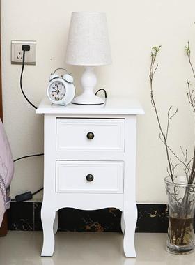 7式田园床头柜迷你白色小户型窄式风格韩收纳实柜木欧储FGT物柜