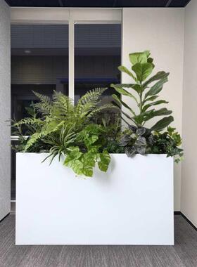 饰花箱装花草花成品绿植摆件餐厅售楼部隔断77405花仿插生造槽景