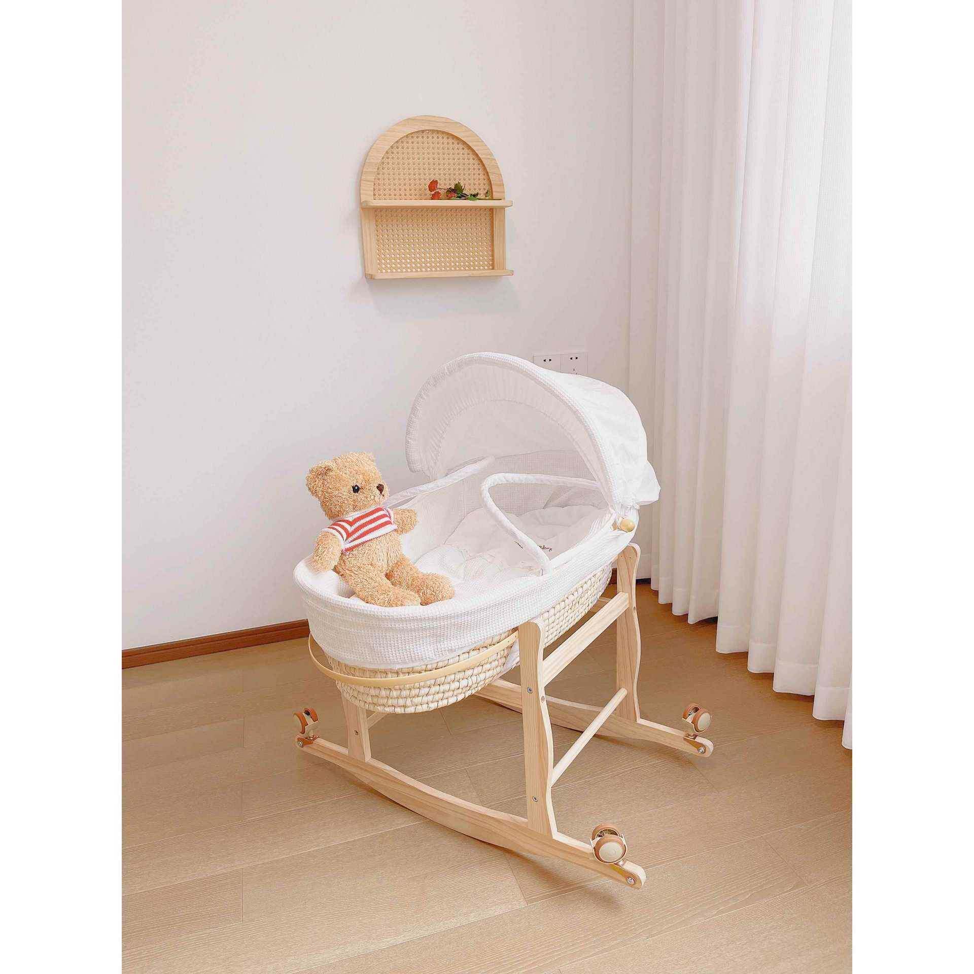 儿摇篮提便携小篮睡篮970中床手提床篮儿婴儿躺椅手工编织