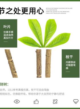 仿绿植发树室沙发装内饰户外TPK盆真栽摆件落地花艺拍摄造景绿财