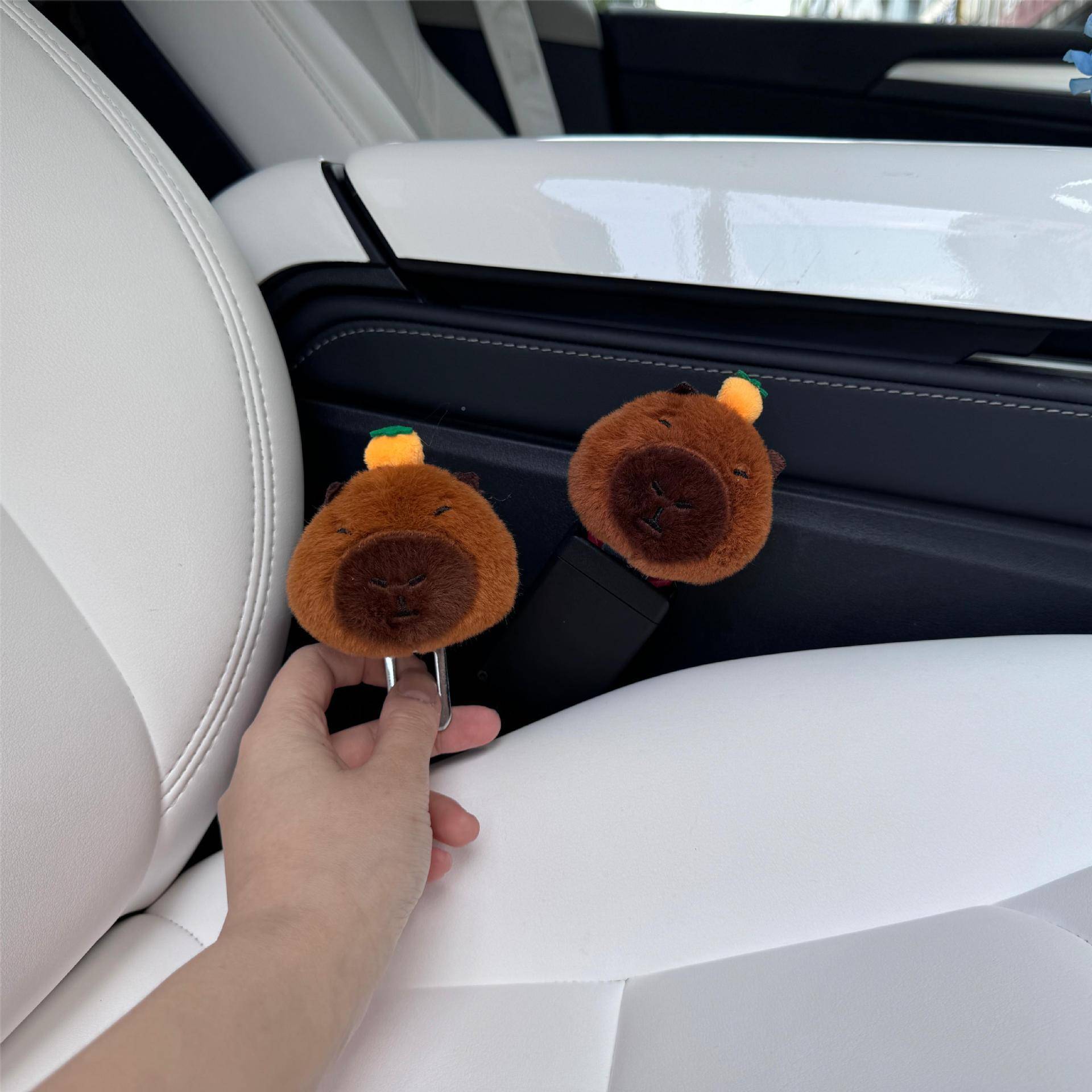 定通用可爱带桔子水器豚XBR汽车安全插限位可爱卡扣延长固器装饰
