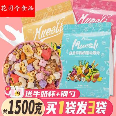 奇亚籽酸奶果粒麦片早餐即食冲饮干吃泡拌坚果水果燕麦片营养食品