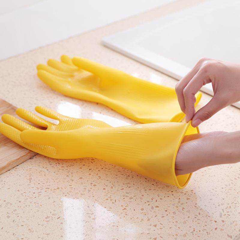 厚清加绒橡胶手套牛筋乳胶厨房洗碗家务洁加洗牛筋乳胶碗防水耐用