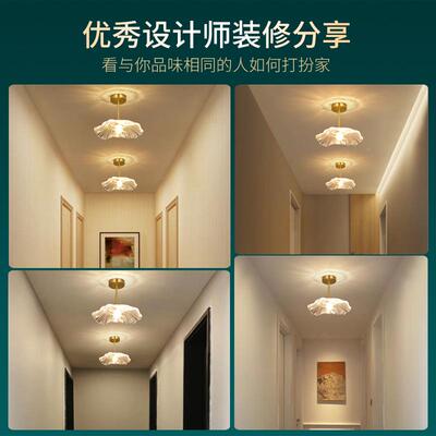 玻约821璃过道灯走廊灯现代简阳台吊楼梯衣帽间入关户玄吸顶灯灯L
