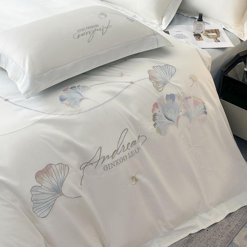 奢风6SRK四0支亲轻肤澳棉四套刺绣被套床单件床笠款季床上用品1.8