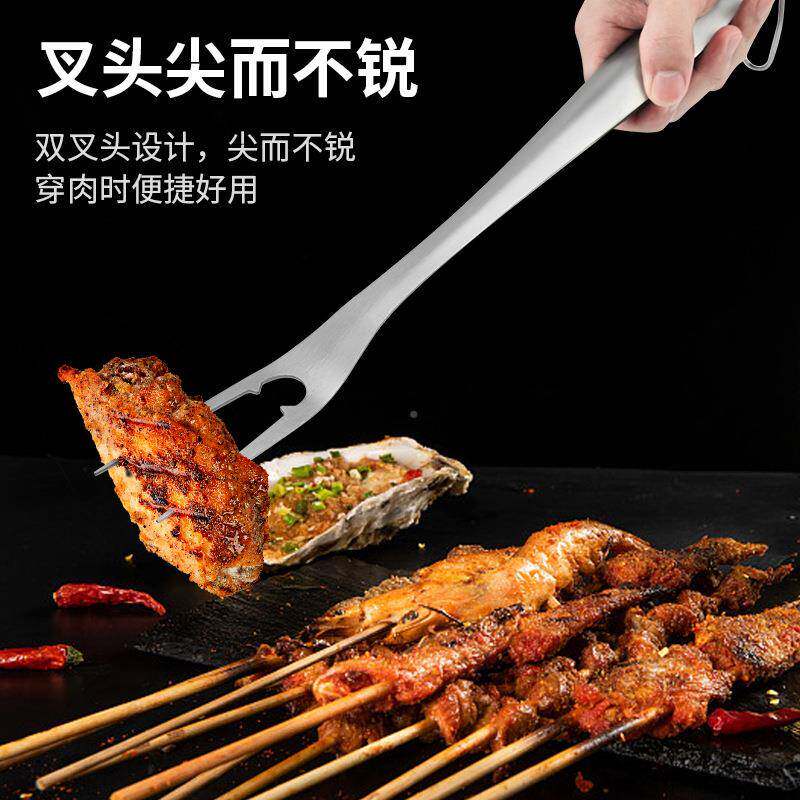加厚不锈钢烤5件套牛扒铲烧户外烧烤用XBH煎具具烤工具套装