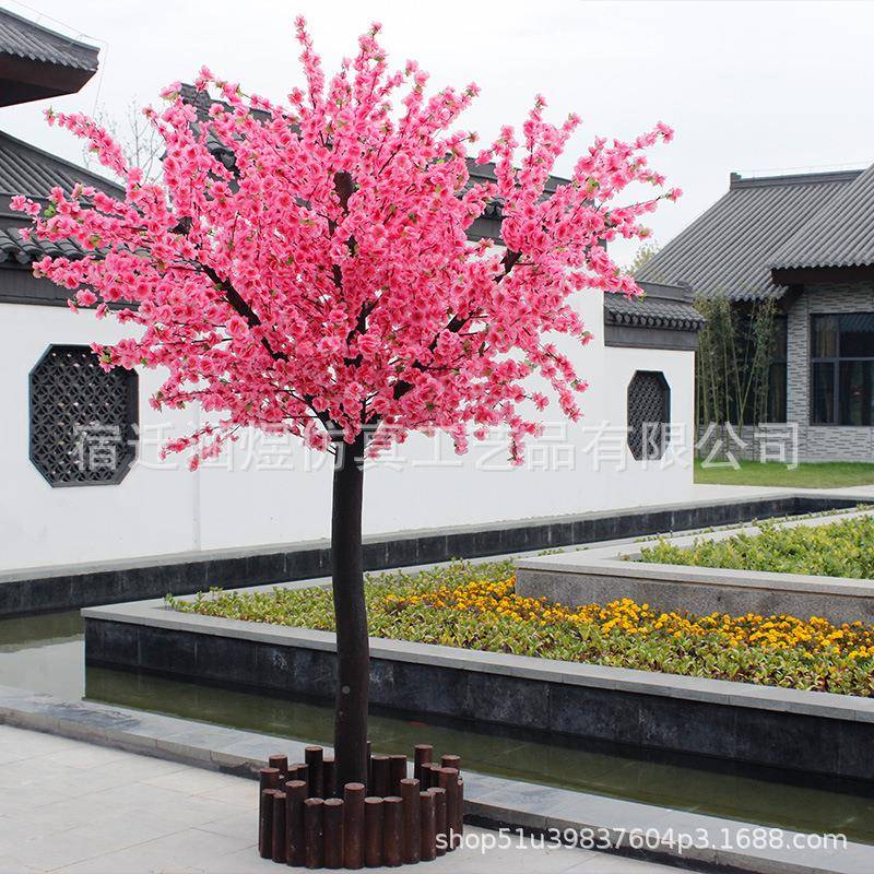 树仿桃花树大型真桃婚主推004庆店庆开业房地产仿开真售酒店大堂