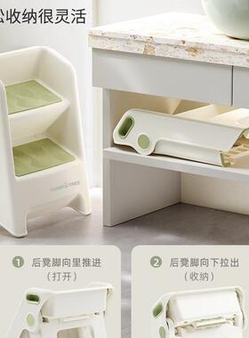 宝宝洗手台脸阶凳婴凳儿洗踏漱台踩脚凳扶手楼梯儿童洗池IWB脚垫