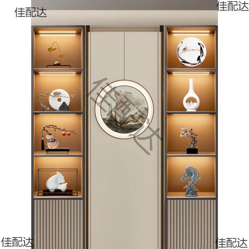 新中式家摆饰设B3yn6Ty6样板房间软装品茶室客厅柜玄关博酒古架摆