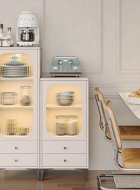 法式奶风边实木柜餐边柜油墙边柜子墙角柜床头沙发收纳ILJ物储柜