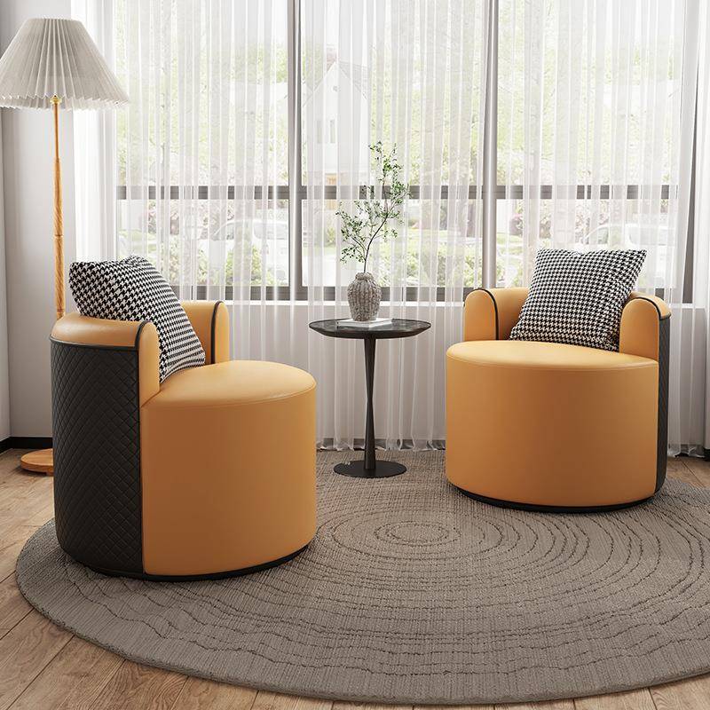 旋转圆67638647发形单人沙轻奢酒店休息区椅务售楼处接待会商客洽