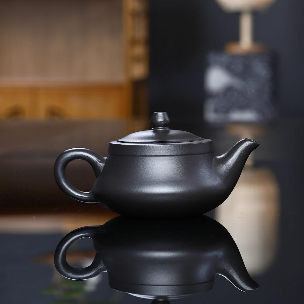 曲大宜兴家用柱纯础壶原矿紫砂壶石黄泥壶茶具泡茶壶全手工紫砂壶