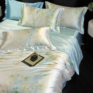 真丝数码花2被套单件双面丝绸桑蚕丝印冰丝被罩双人裸睡SZ-00620x