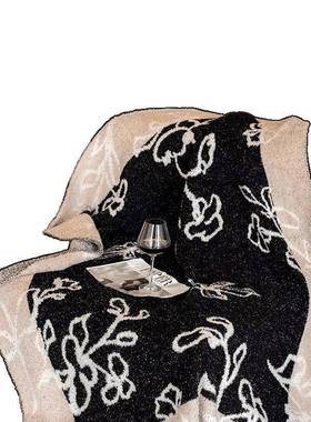 新中国风沙发毛毯半式边绒毯子古风床6xYr37mx毛巾被旗复古办室公