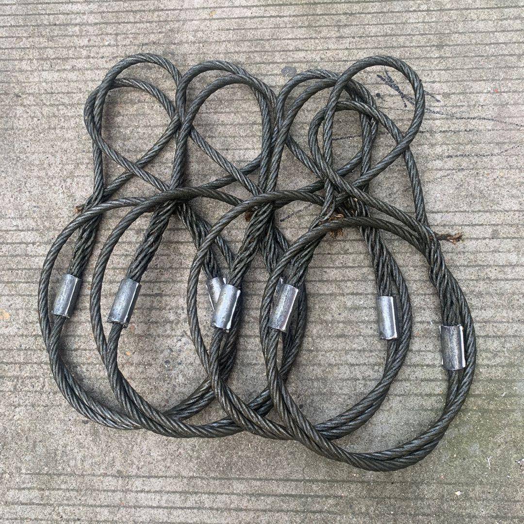 手工插编头加机器压钢丝绳制索具起重吊具拖车绳吊车钢丝193垒德