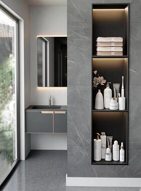 锈钢壁龛浴室嵌不入式红卫生50772间置物架电视无缝焊指抗纹网纳