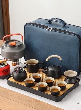 户外露营围F97MH68H炉煮茶便携式旅行茶具套烧水壶一野外整套车载