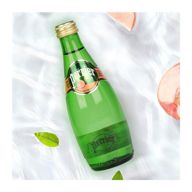 法国perrier进口巴黎水青柠味饮料330ml玻璃瓶气泡矿泉水