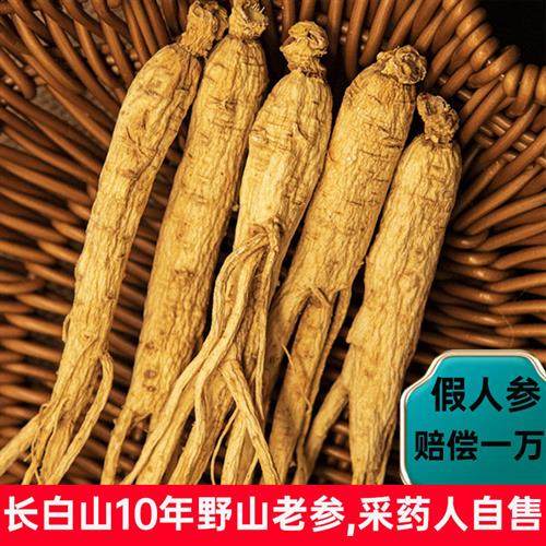 东北长白山人参中药材野山参野生林下人参经营店礼盒泡酒专用干货