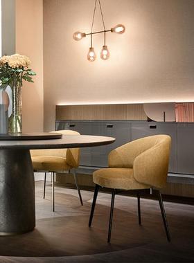 奢意式12464轻餐椅简单约布书艺桌椅子化妆椅设计师创意餐椅人靠背椅子