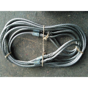 6*19 镀锌钢丝绳24mm4m 加护套钢丝绳吊具 尼龙包钢丝绳