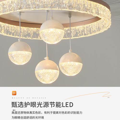 中扇古油风LED餐奶445厅吊扇灯简卧室隐形静音约电灯家用风扇灯