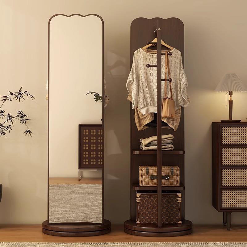 旋全身穿衣转镜卧室家用落地衣镜WQX挂帽镜子一体试架衣镜立式可