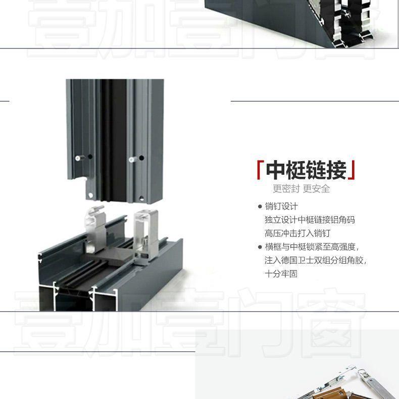 南京封阳断桥铝门台窗平窗开内开JDQ窗系统推拉隔音窗窗户定作