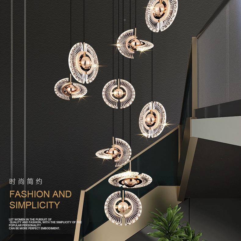 复代式621楼大吊灯现轻奢别墅创意客厅灯部梯酒店大堂售楼loft楼