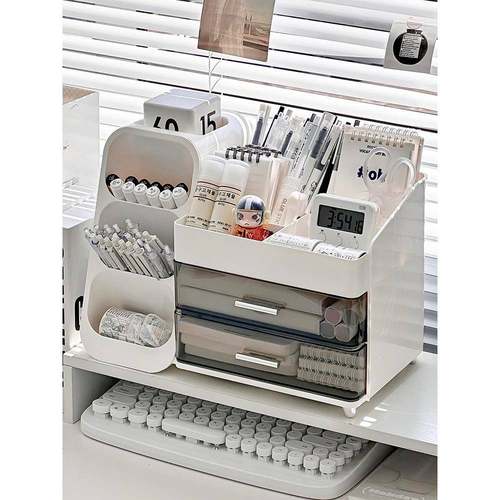 杂物文具办公室Y926架抽屉式笔筒大容量桌面收纳桌物盒学置生书整