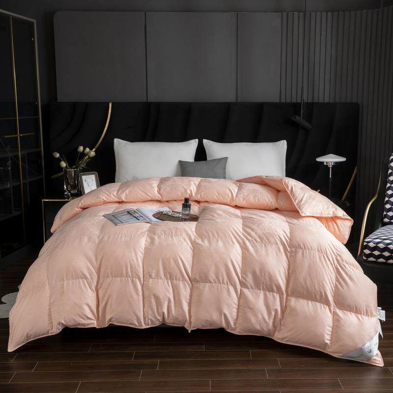 高端全棉充双羽绒被壳层提花自己绒被壳自充绒被套品半成防钻大绒