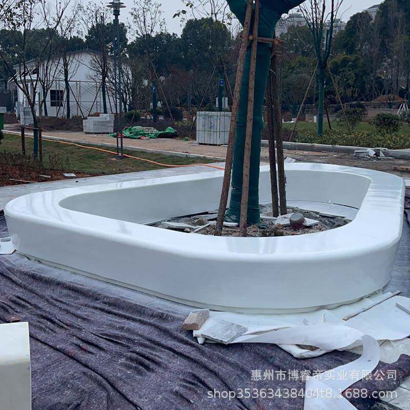 玻璃钢树池坐凳园041公园林长凳景观花休闲椅花特色坐凳异形池户
