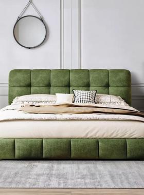 网红泡床布艺床意式双人1.8主米卧大床布芙床现TXV代约高箱储简物