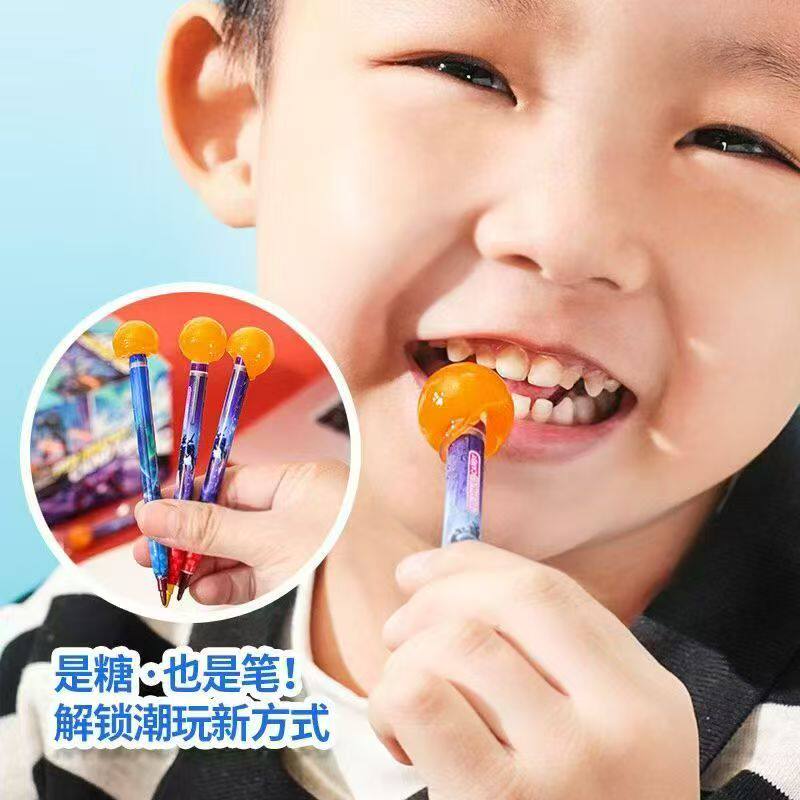 机甲笔形糖绘画笔棒棒糖果可绘画网红爆款零食商超文具店热卖批发