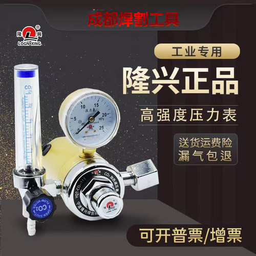宁波隆兴二氧化碳减压器36VCO2加热气表防摔压力表113