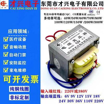 50W60W80W100W200W300W才兴电源变压器220V380V转6V9V12V15V18V24