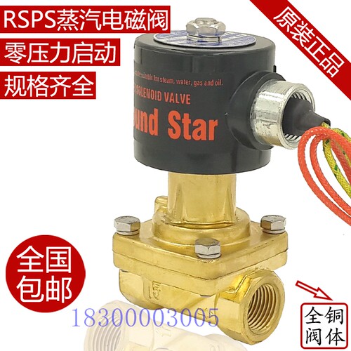 圆星电磁阀 RoundStar  零压力启动 活塞式蒸汽高温电磁阀RSPS-15