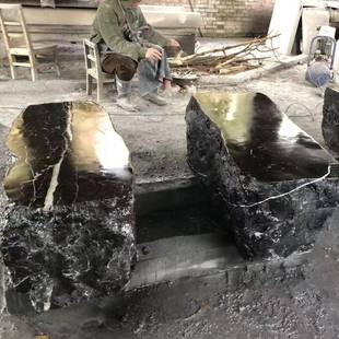 造景山石HSS01黑山石石林草园坪石门牌野石