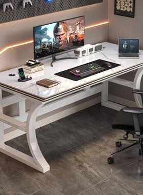 岩板电脑家用台办公桌桌卧室式生56017学习桌书桌轻奢学感电竞桌