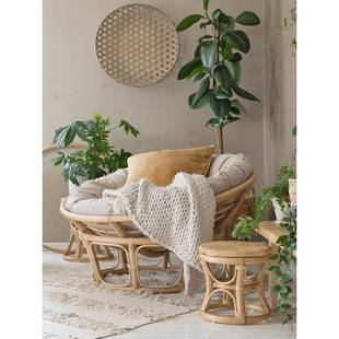 懒人沙发单人雷达藤椅TZ20 010阳藤编休闲台卧女生家用宿舍看书室