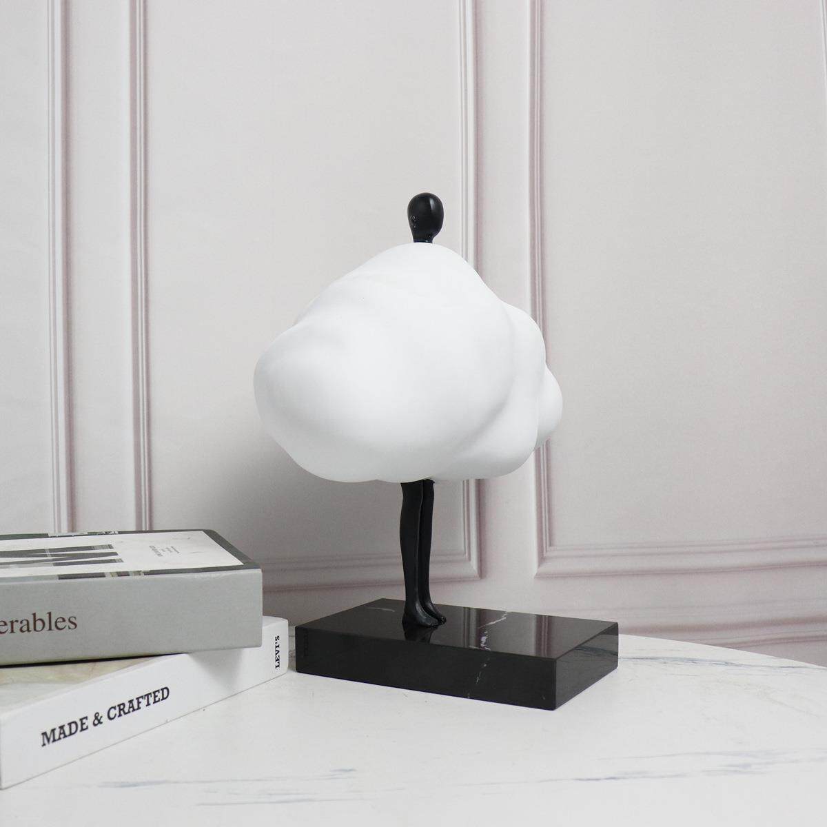 简白约意色云朵人WAS件物摆金属底座售创楼处前台样板房家居装饰